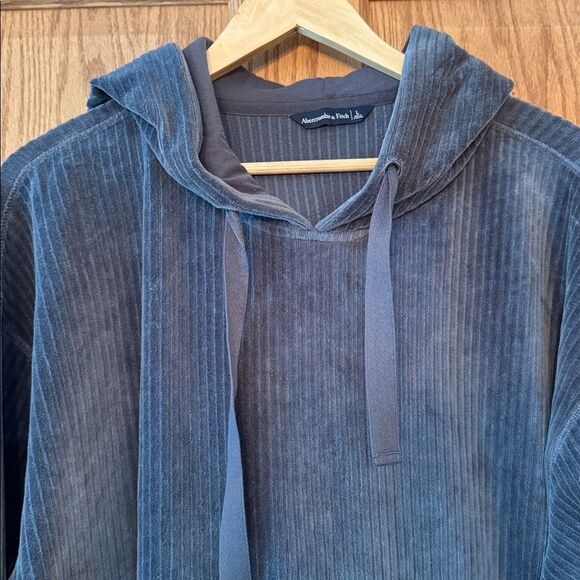 ABERCROMBIE & FITCH Ribbed Velour Hoodie - Picture 8 of 9